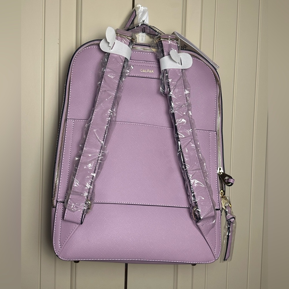 Calpak Kaya 15 inch Laptop Faux Leather Backpack Lavender NWT With Dust Bag $152 - Picture 8 of 16